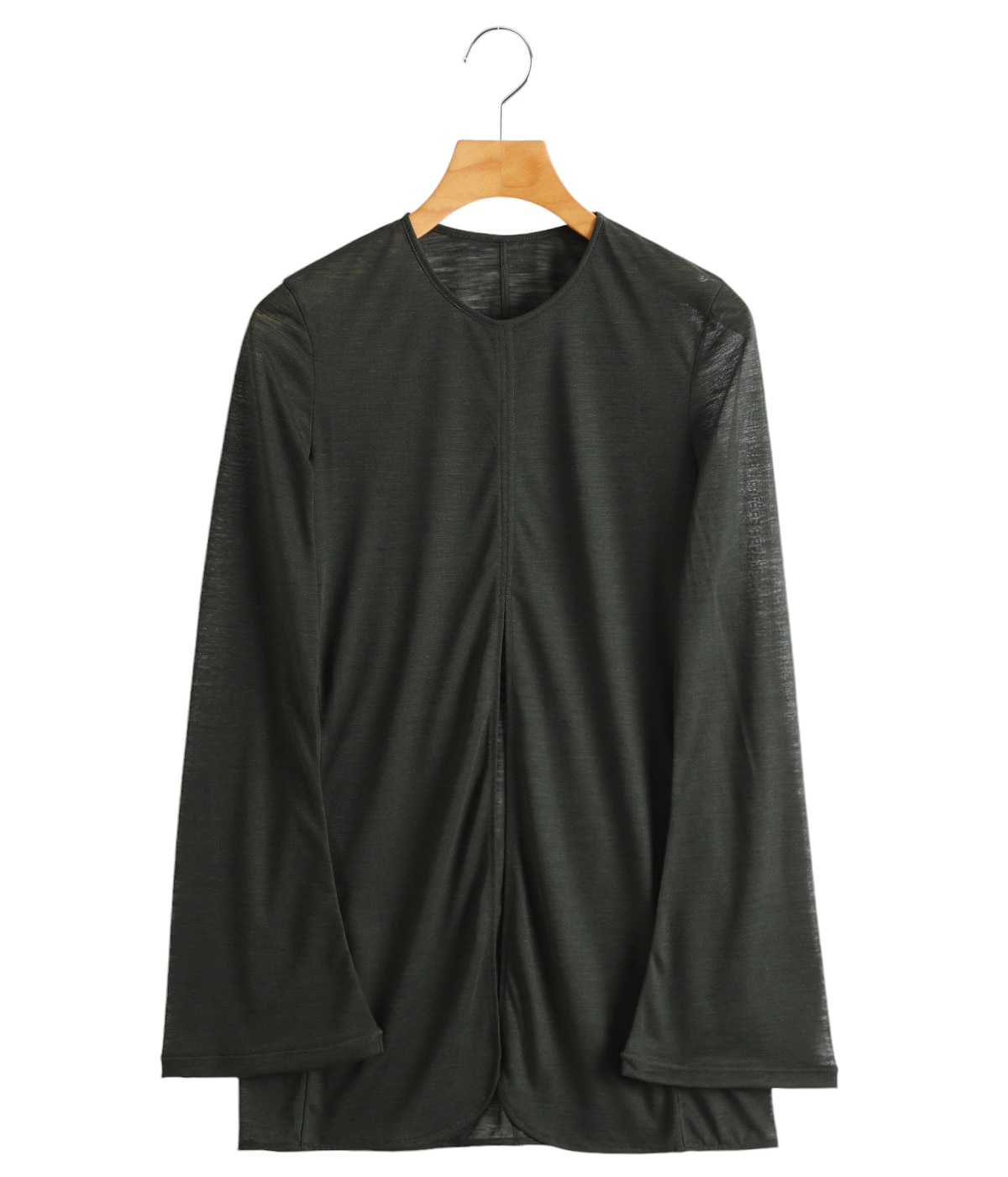 レディース】Hybrid Yarn Wool Jersey Front Slit Top | Mame