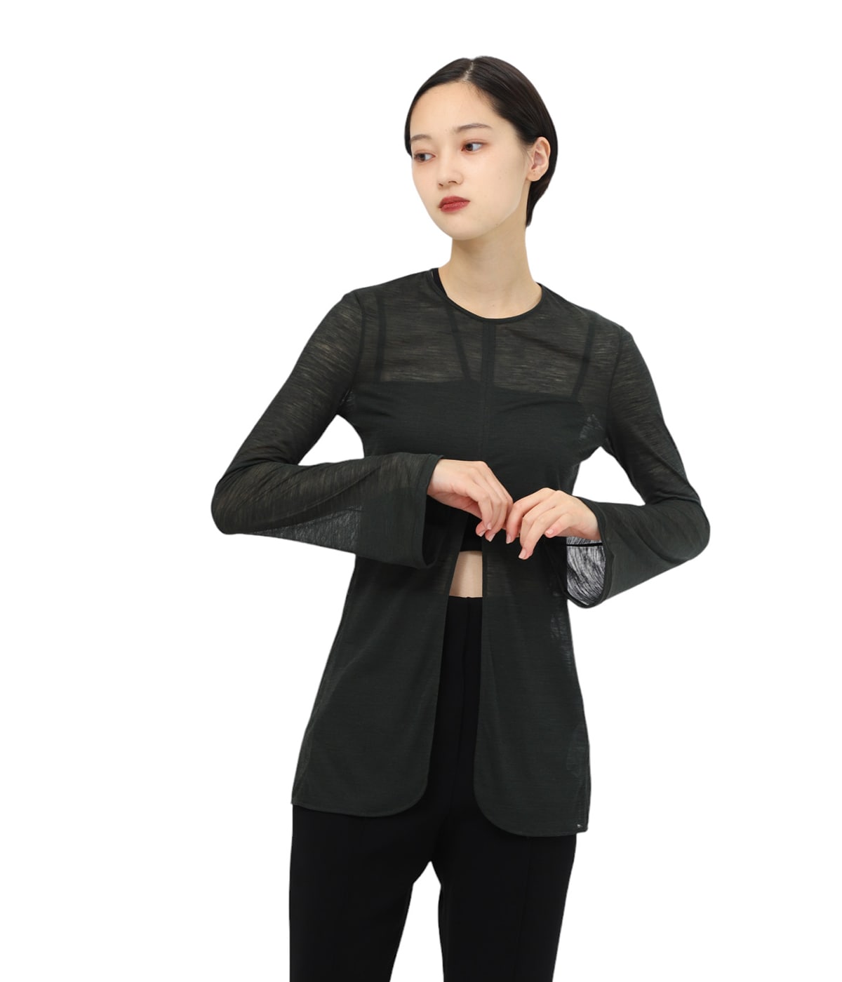 【未使用品】MEYAME LONG SLIT HALF-SLEEVE KNIT LONG SLIT KNIT – MEYAME