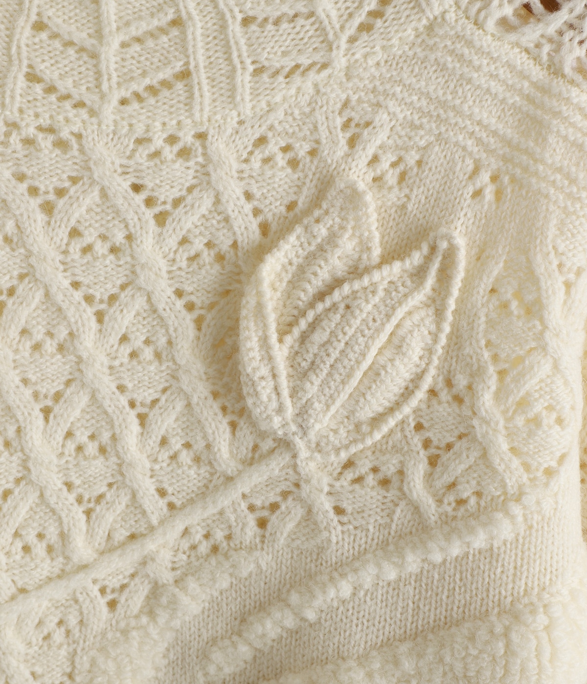 レディース】Floral Motif Chunky Knitted Top | Mame