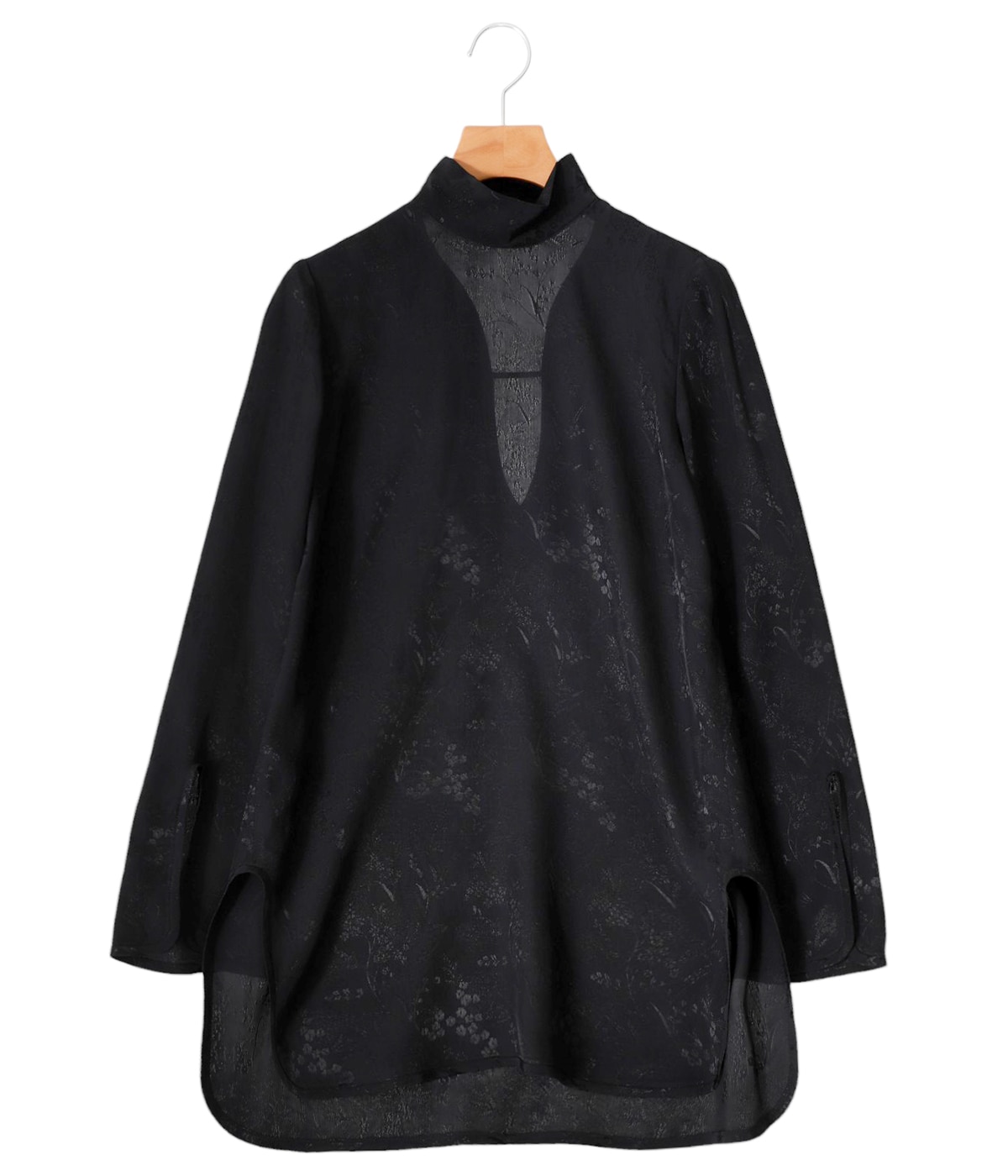 レディース】Floral Jacquard High Neck Blouse | Mame