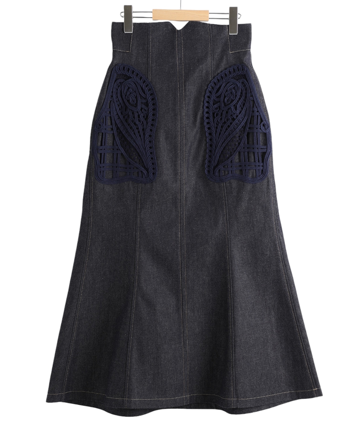 コード刺繍　デニムスカート レディース】Cord Embroidery Detail Denim Skirt | Mame