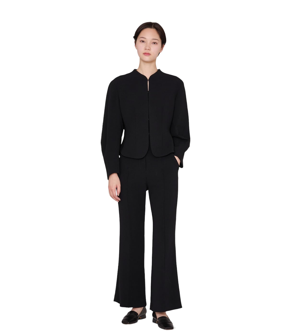 シニヨン　透けジャケット　ブラック MELTON STAND COLLAR ZIP BLOUSON #BLACK [YK24FW0739B] – ciacura