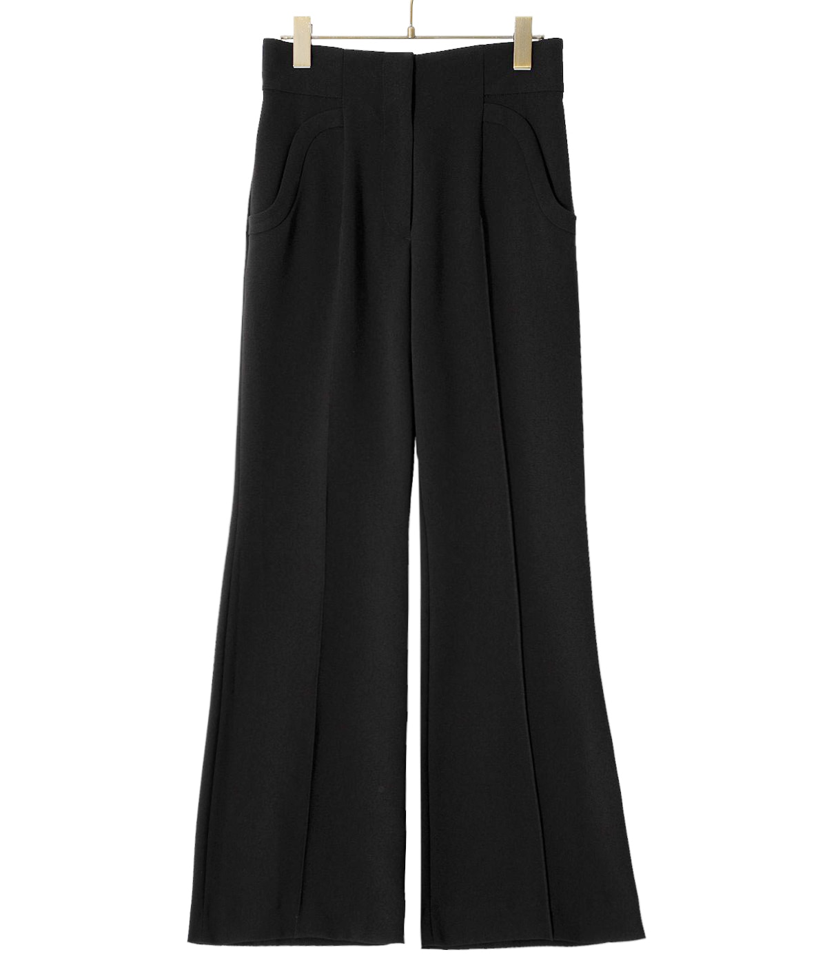 マメクロゴウチ　フレアパンツ　ブラウン　サイズ1(s) レディース】Triacetate Polyester Flared Trousers | Mame