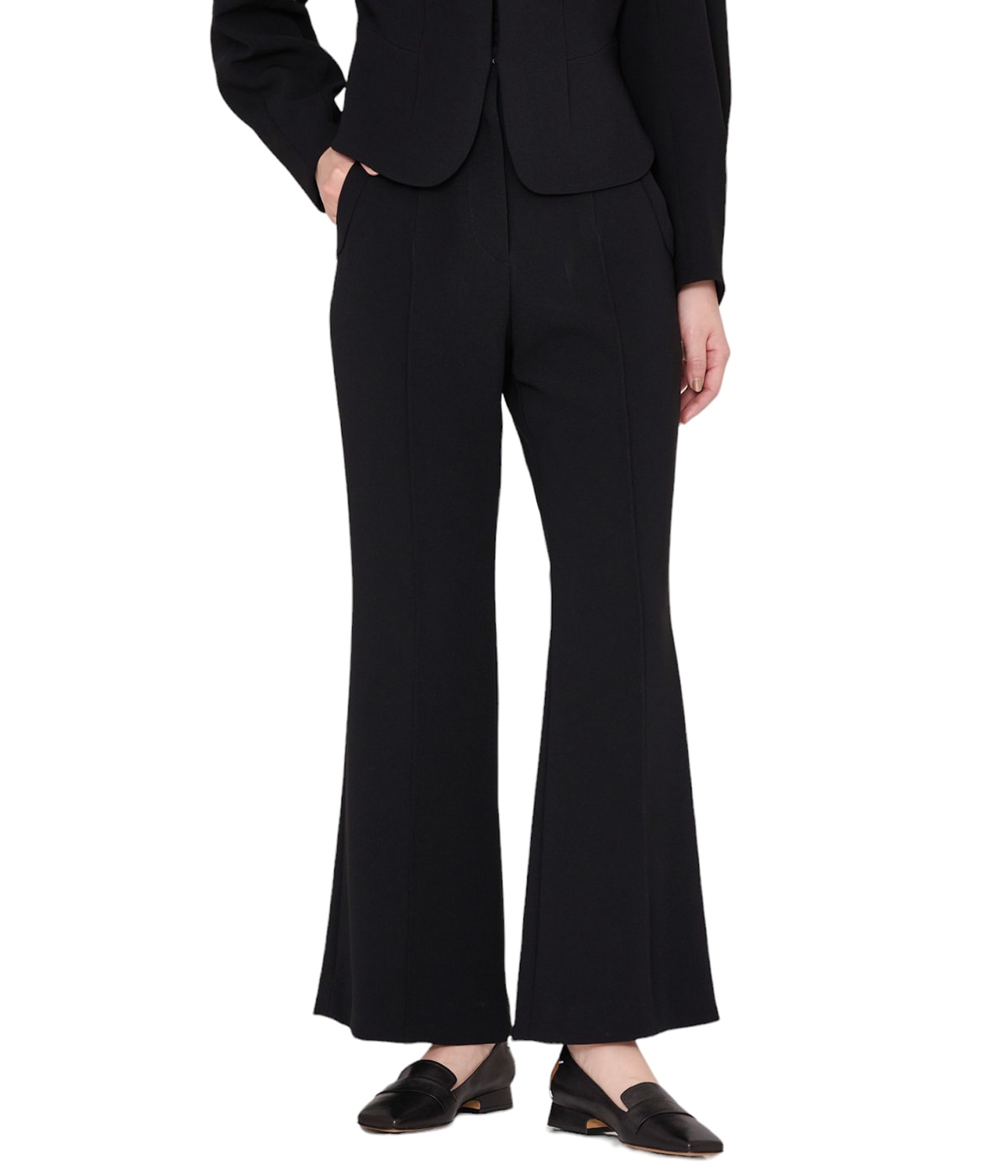 マメクロゴウチ　フレアパンツ　ブラウン　サイズ1(s) レディース】Triacetate Polyester Flared Trousers | Mame