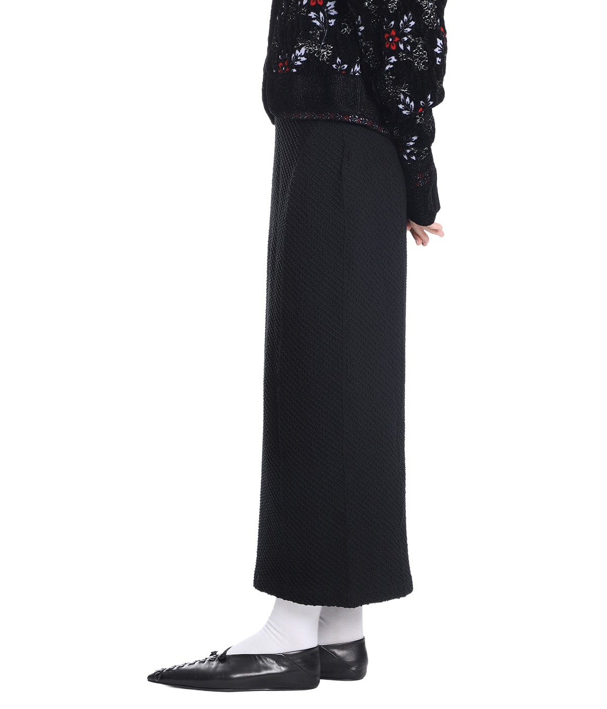 レディース】Shirring Jersey Jacquard Pencil Skirt | Mame