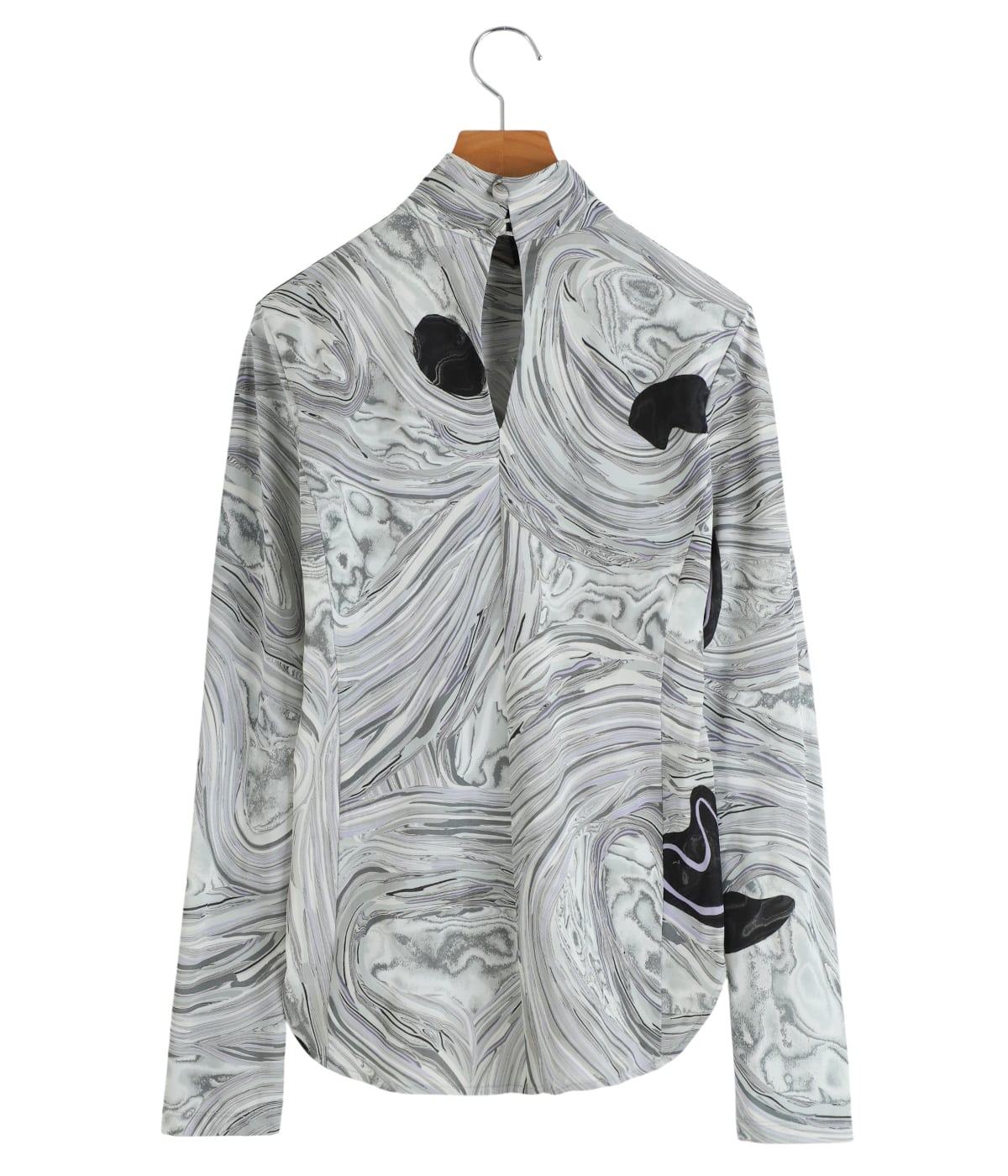 メロジョイ　肉球　シークレット レディース】Marble Print Jersey High Neck Top | Mame