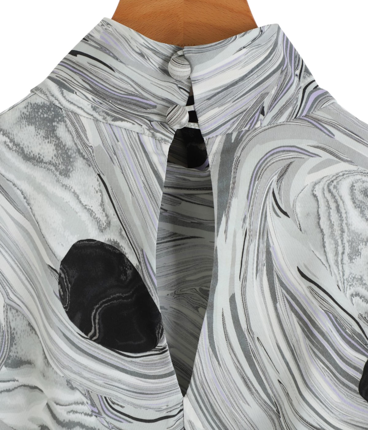 レディース】Marble Print Jersey High Neck Top | Mame