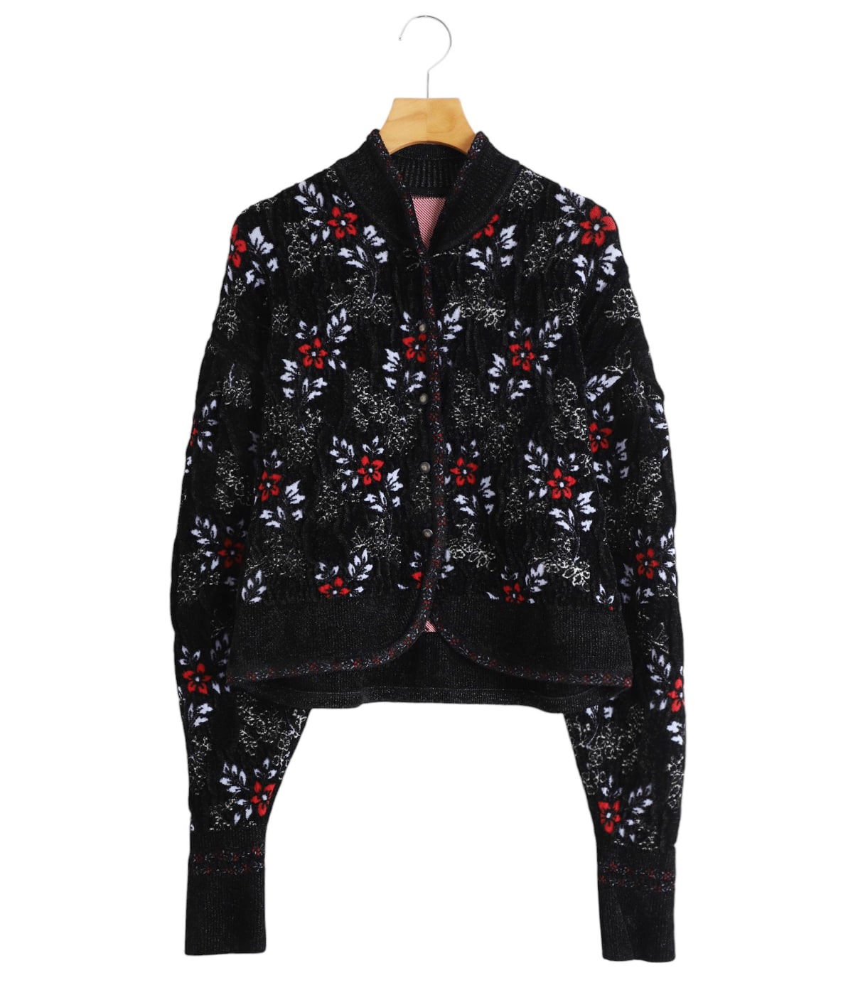 レディース】Floral Motif Chenille Knited Cardigan | Mame