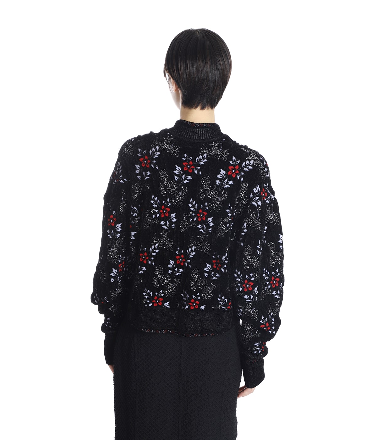 レディース】Floral Motif Chenille Knited Cardigan | Mame