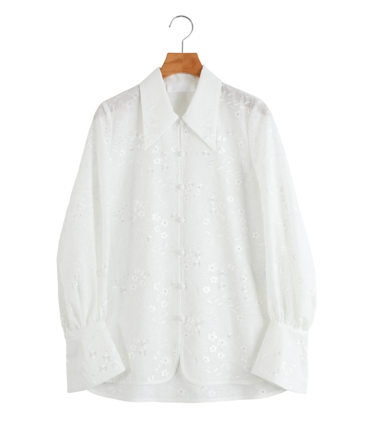 トップス Triacetate Floral Embroidery Blouse レディース】Triacetate Georgette Floral Embroidery Top | Mame