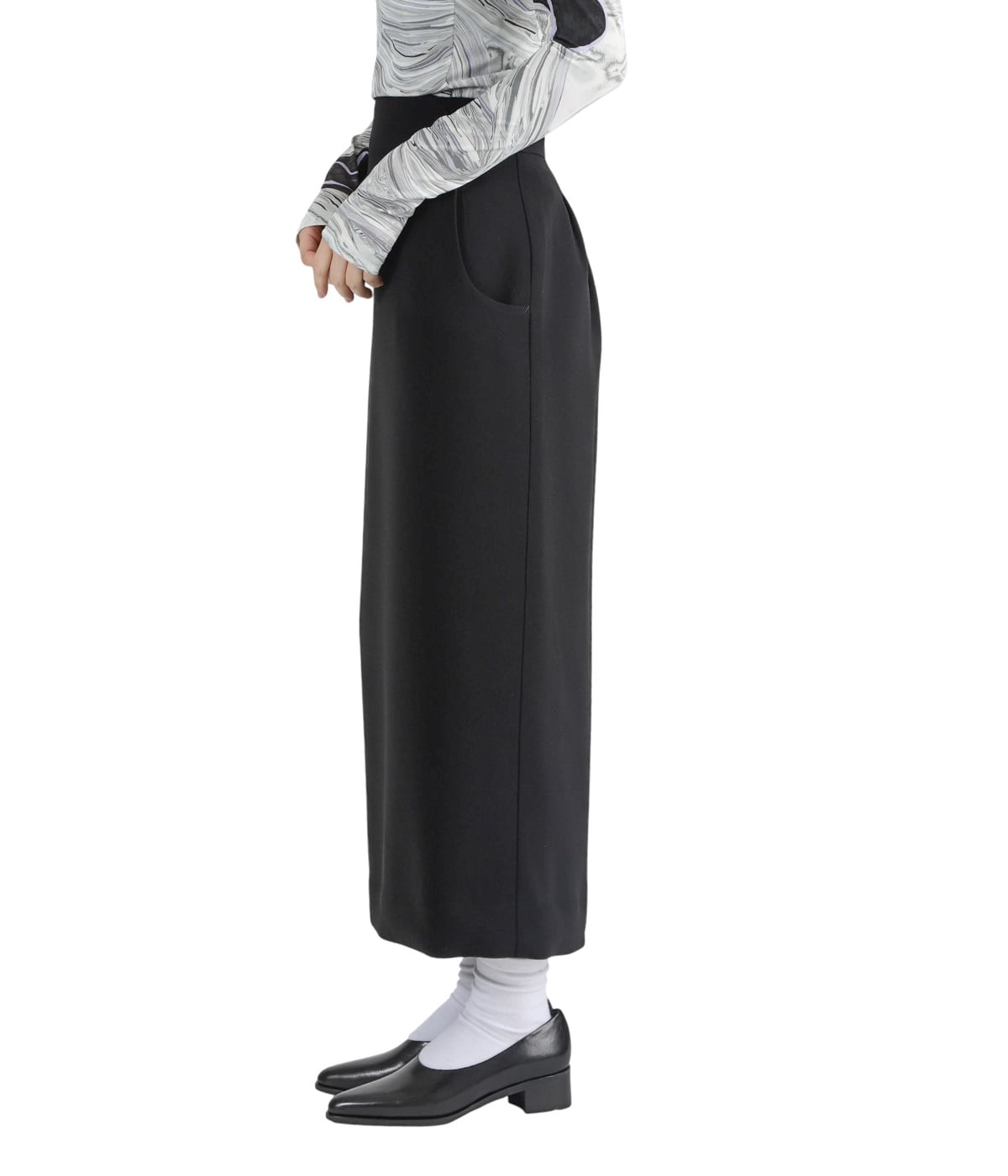 レディース】Acetate Polyester High Waisted Skirt | Mame Kurogouchi