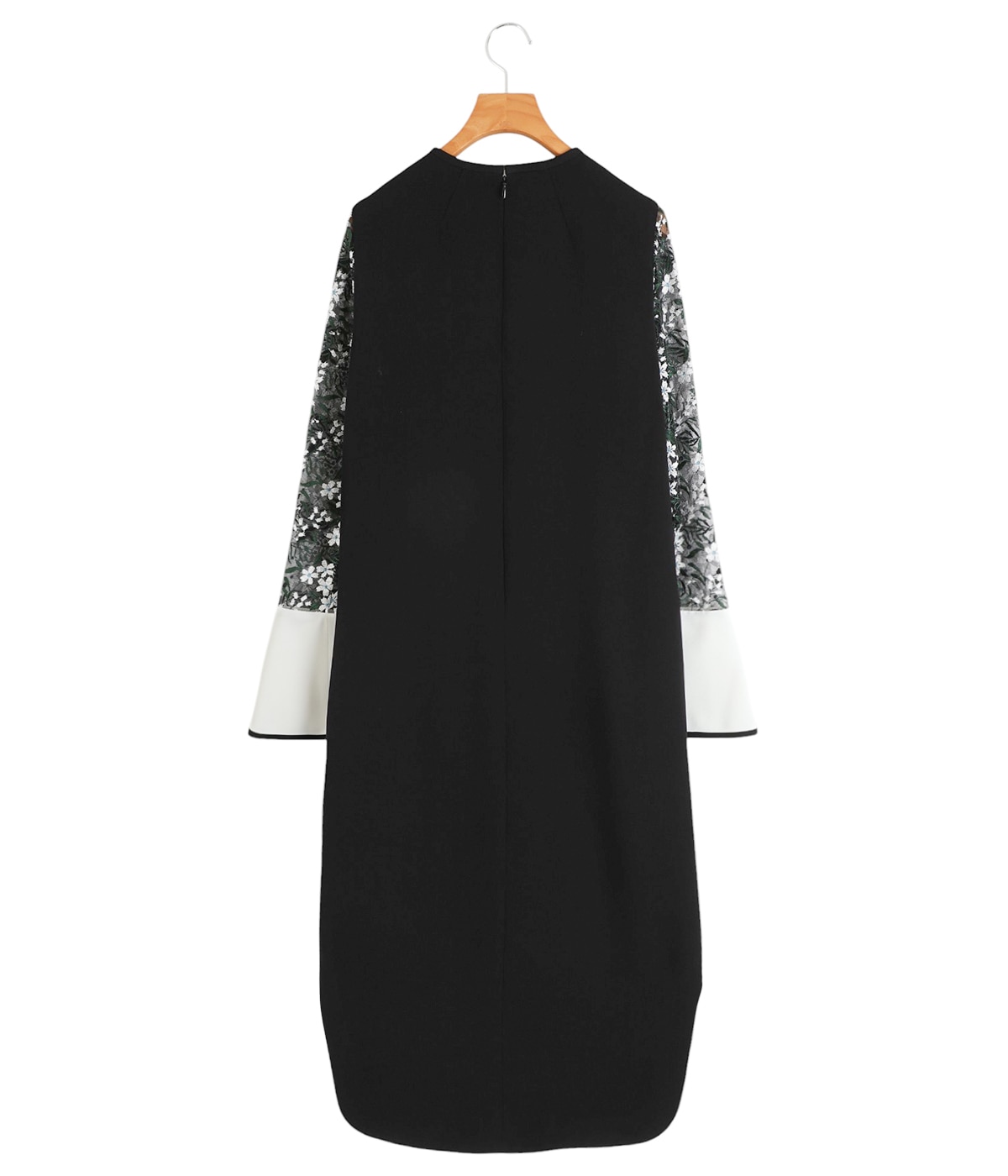 スーツ・フォーマル・ドレス Floral Lace Sleeve Dress Acetate Polyester Floral Lace-Sleeve Dress - black - Mame