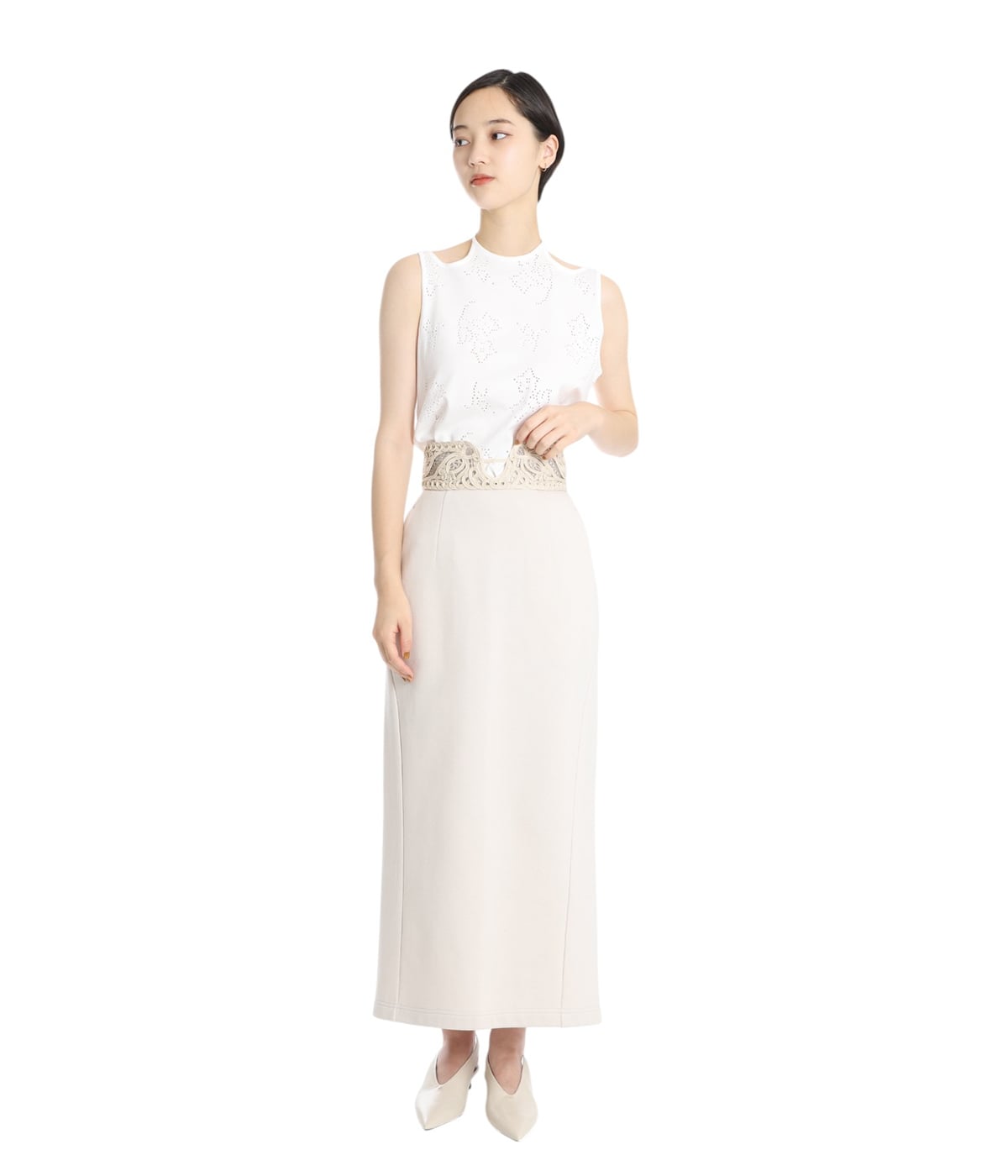 mame Cording Embroidery Sweat Skirt スカート Cording Embroidery Sweat Skirt(1 ECRU): Mame Kurogouchi