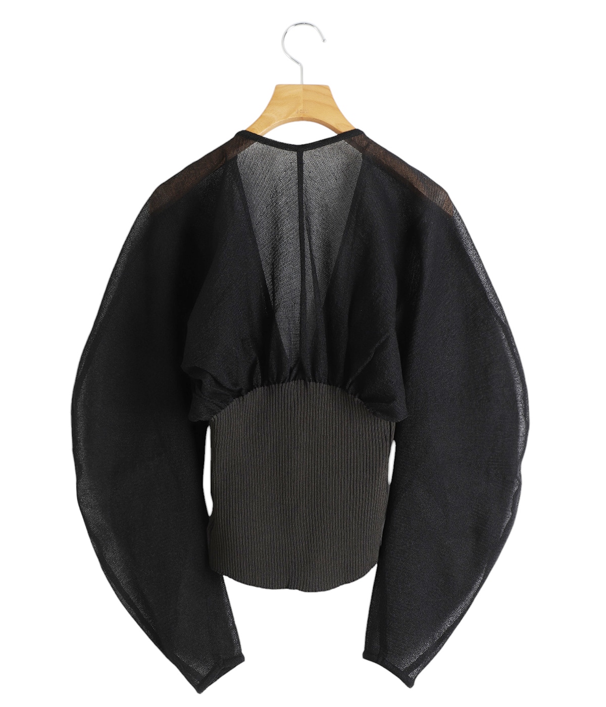 レディース】Sheer Rounded Sleeve Knitted Cardigan | Mame
