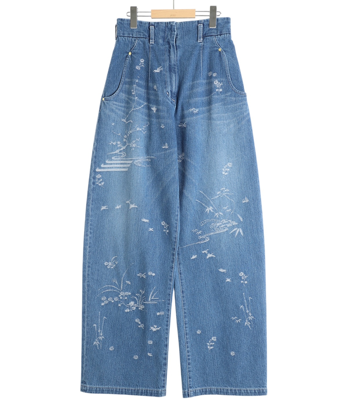 レディース】Nature Pattern Jacquard Wide Leg Jeans | Mame