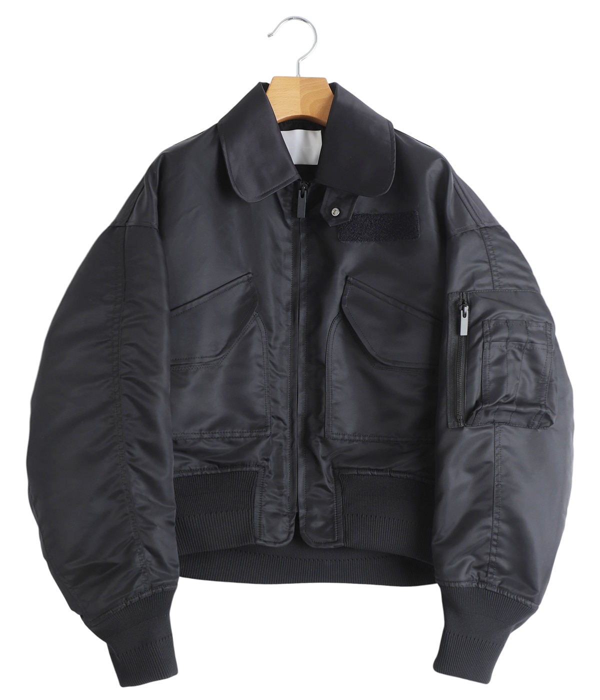 レディース】Nylon Twill 3D Embroidery Flight Jacket | Mame