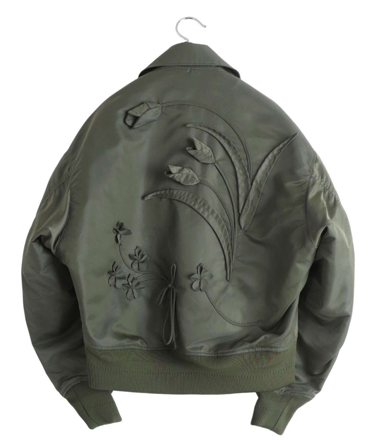 レディース】Nylon Twill 3D Embroidery Flight Jacket | Mame