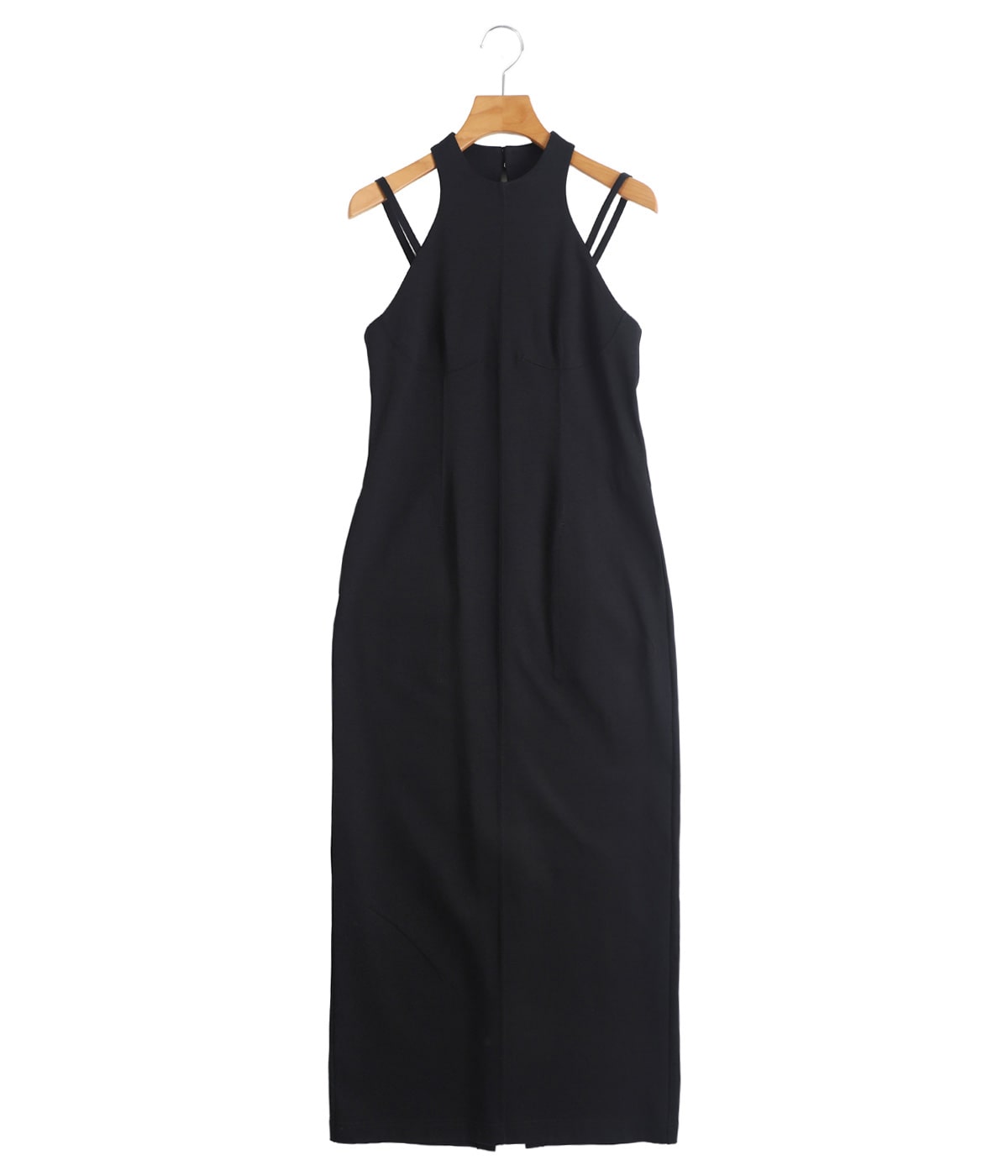 希少／Thierry Mugler／リネン混合／裏地キュプラ／日本製／黒／M レディース】Cotton Jersey Halter Neck Dress | Mame Kurogouchi(マメ