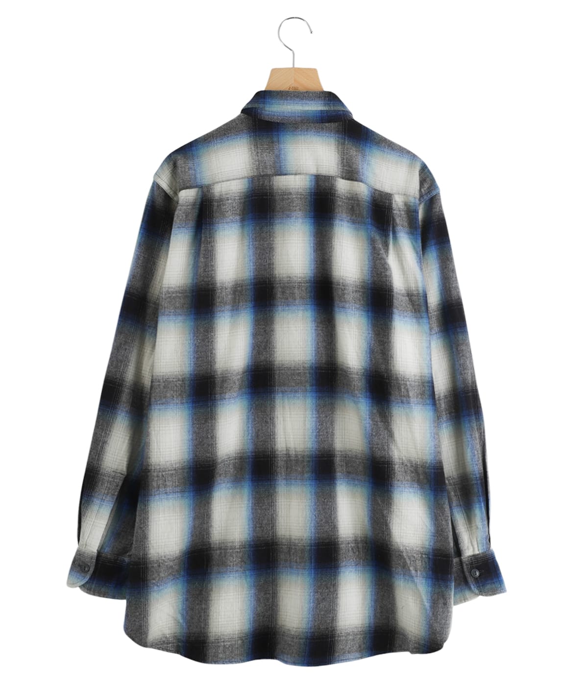 Marvine Pontiak チェック柄長袖シャツ Open Collar SH(Type A Navy×Orange CH/ネイビー×オレンジ