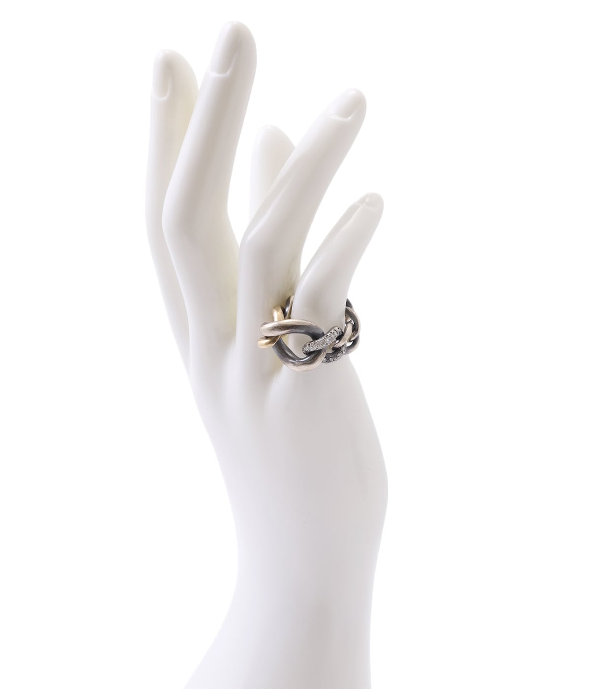 hum リング 16号 HUMETE CHAIN RING M SV K18YG White Diamond | hum(ハム