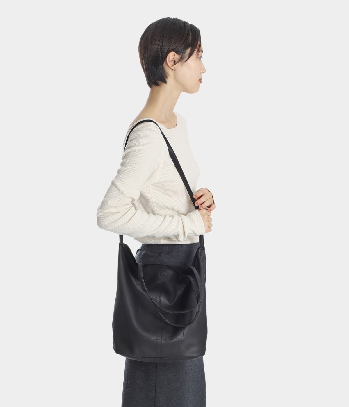 3WAY MIDIUM TOTE（SHORT）- BLACK - | Morphee(モルフェ) / バッグ