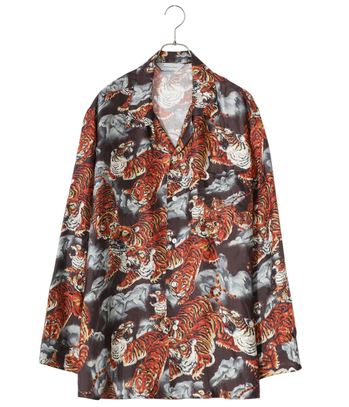 SILK LONG SLEEVE ALOHA SHIRT(百虎) | NIPOALOHA(ニポアロハ
