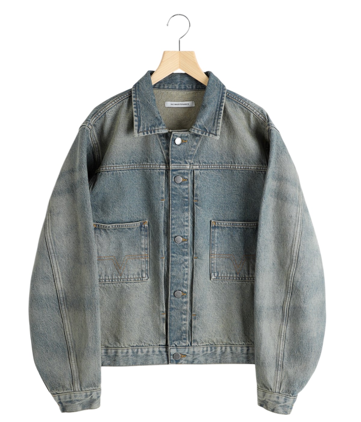 ジャケット・アウター ARULLE  v-collar denim jacket 中古・古着通販】ARULLE (アリュール) v-collar denim jacket