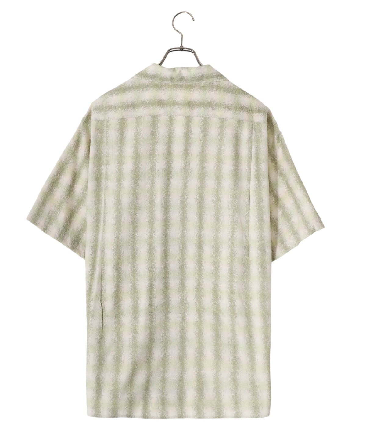 NICENESS BEAN　プリンテッドシルクネルシャツ M NICENESS BEAN / プリンテッドシルクネルシャツS/S GREEN SPRAY