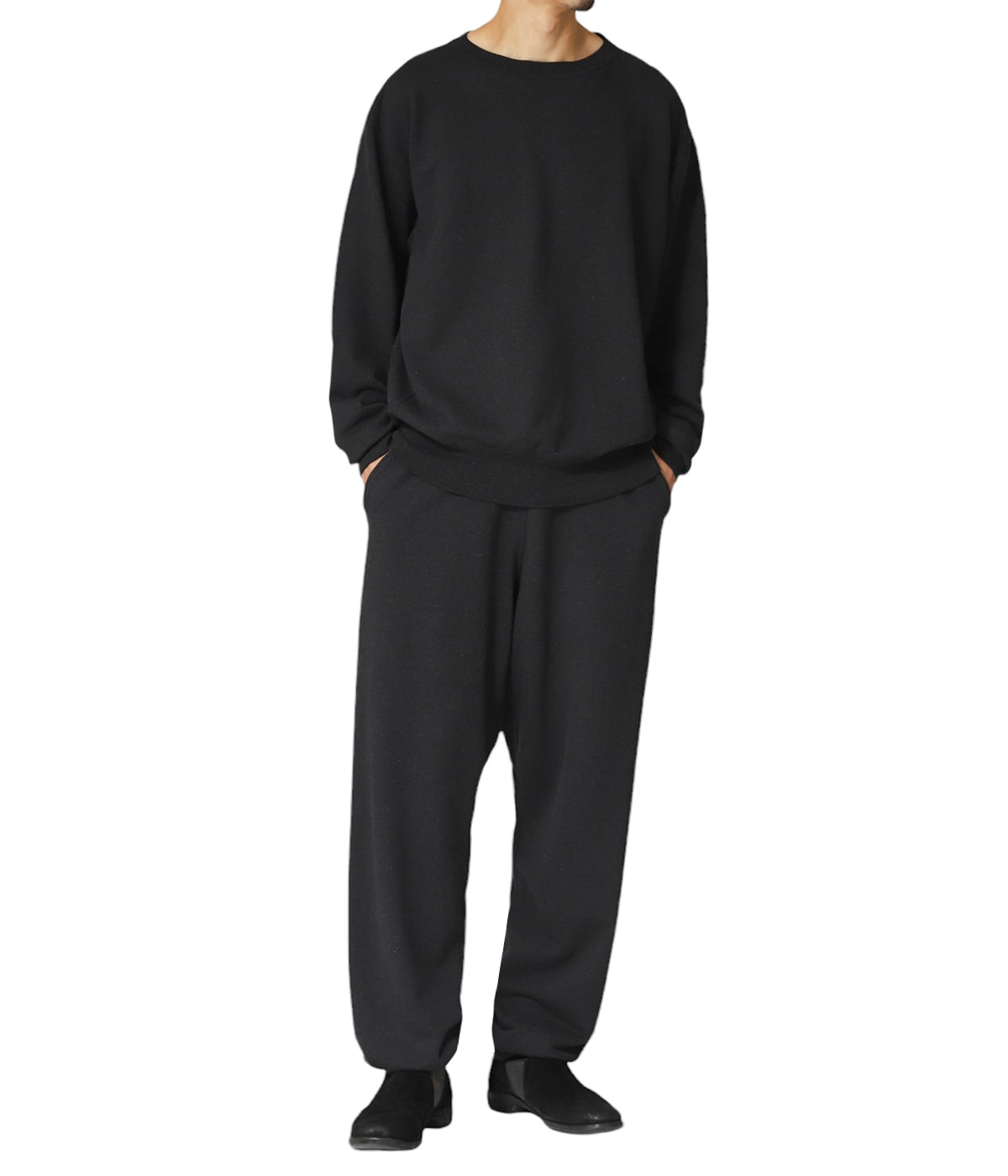 NICENESS SKID コットンシルクスウェット BLACK SKID / スキッド ( スウェット プルオーバー - コットンシルク