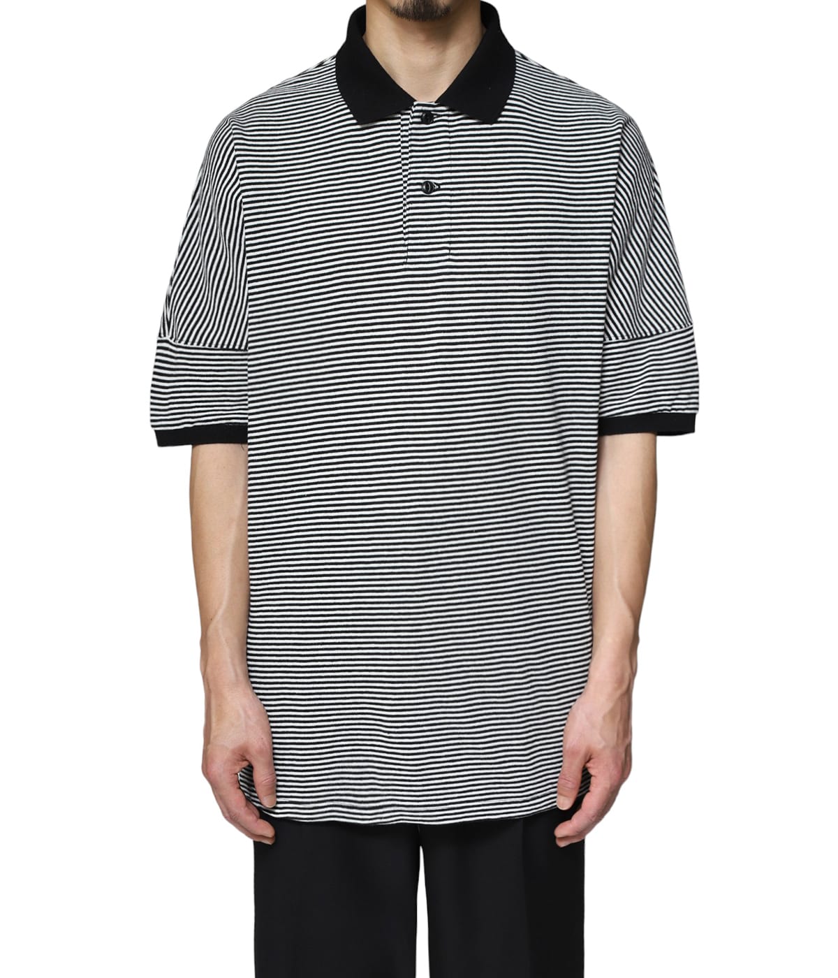 CLERK S/S POLO SHIRT C/L PIQUE BORDER | nonnative(ノン