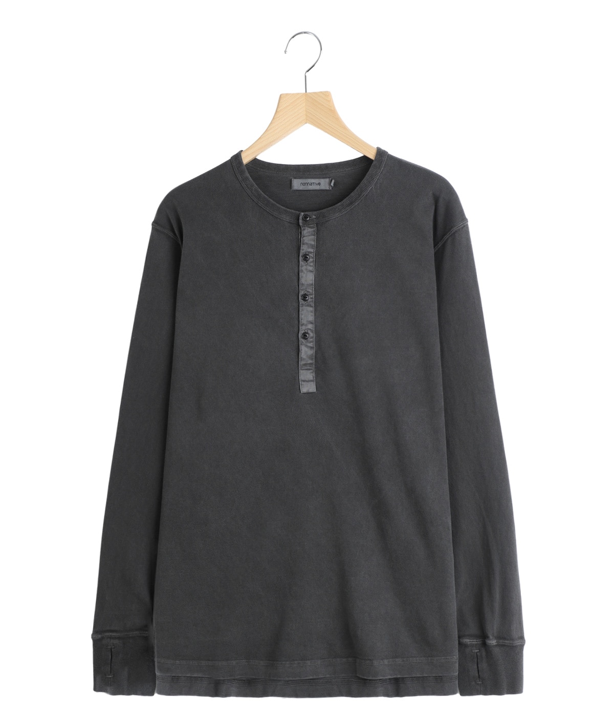 DWELLER L/S HENRY NECK TEE COTTON JERSEY PIGMENT DYE | nonnative
