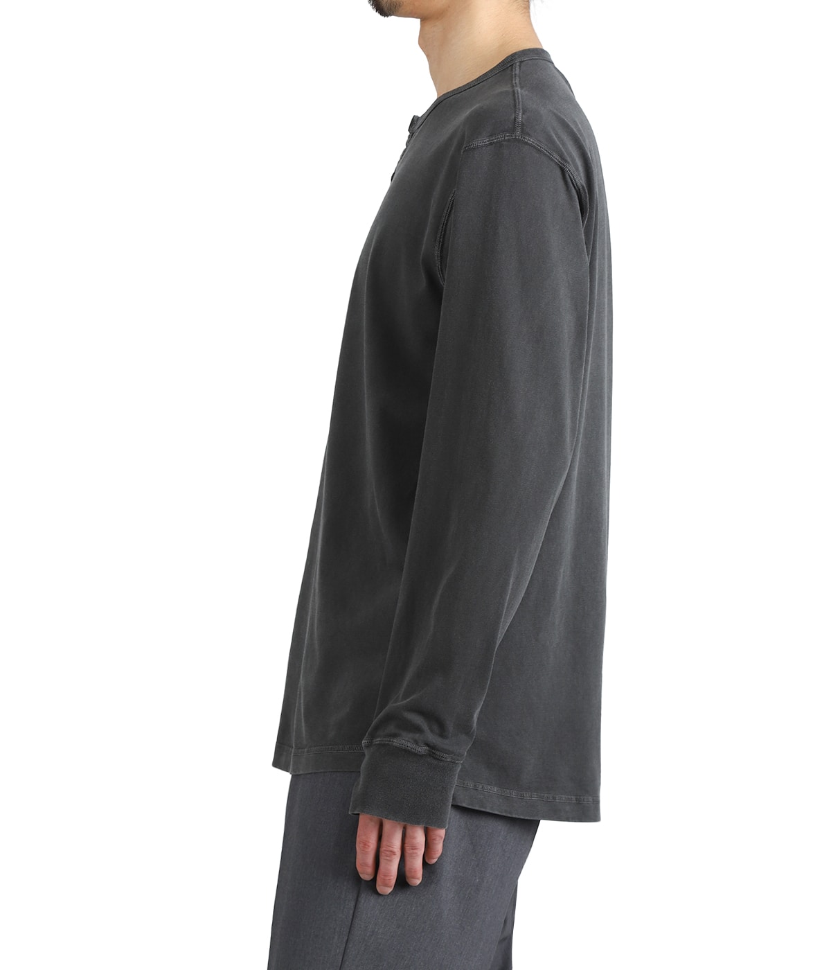DWELLER L/S HENRY NECK TEE COTTON JERSEY PIGMENT DYE | nonnative