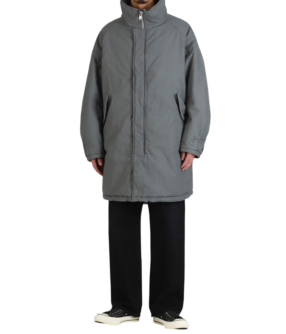 TROOPER PUFF COAT COTTON BACKSATIN PIGMENT DYE WITH WINDSTOPPER