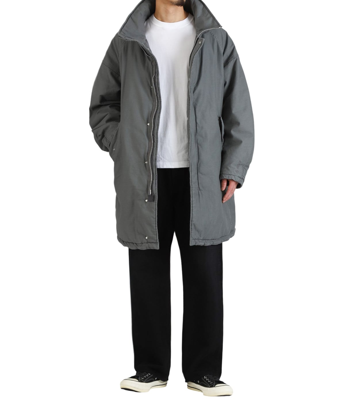 TROOPER PUFF COAT COTTON BACKSATIN PIGMENT DYE WITH WINDSTOPPER