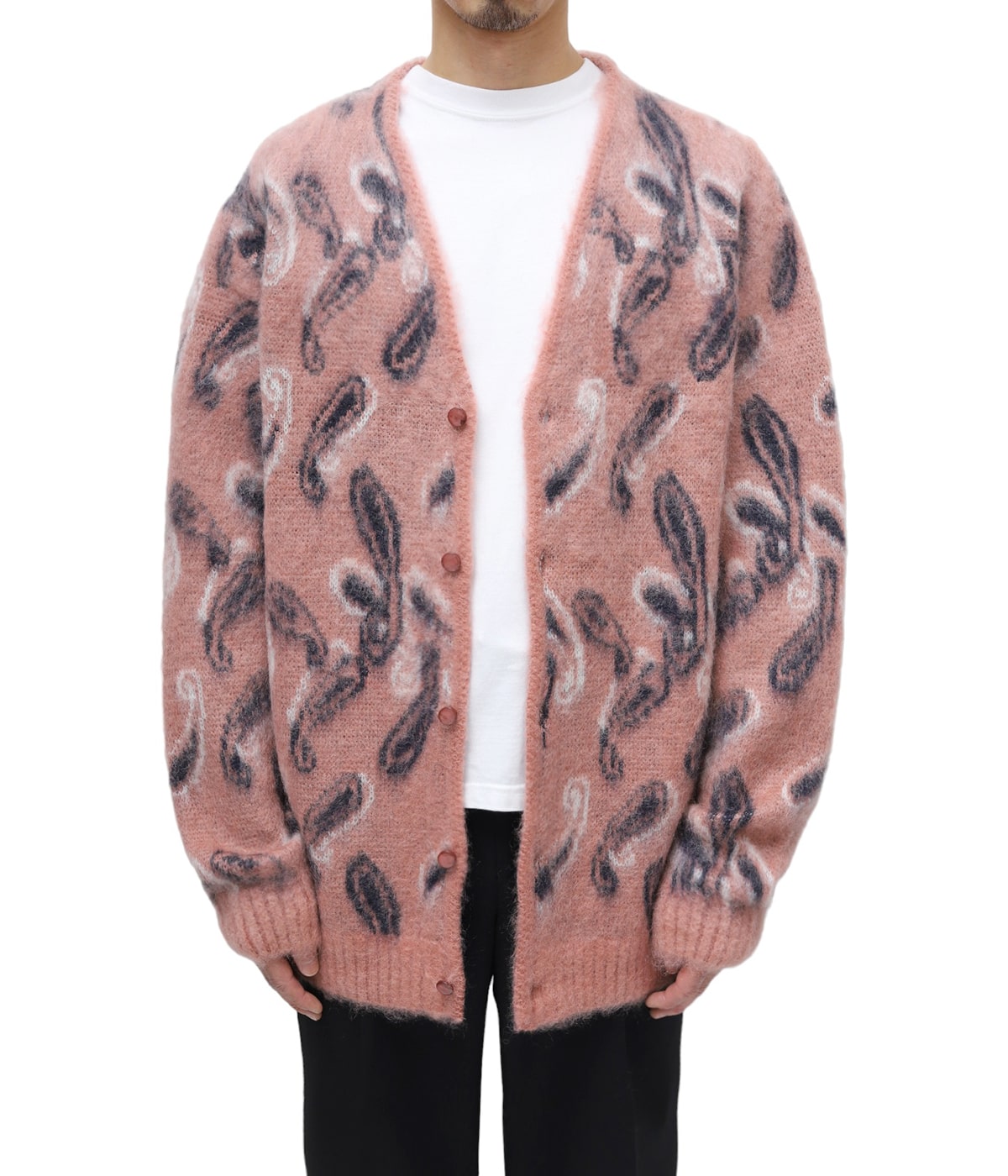 【超希少】 Needles モヘヤ カーディガン ペイズリー XL ピンク Mohair Cardigan - Paisley | NEEDLES(ニードルズ) / トップス