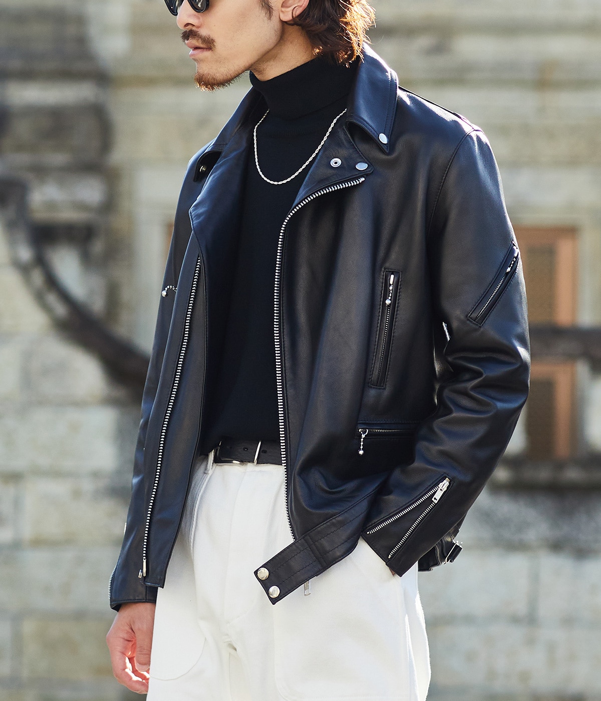 美品⁑COLLARS クローズ コラボ 村田将五モデル ピーコート　袖レザー Ｌ 別注 NEW MANILA JACKET NEW SHEEP | JAMES GROSE(ジェームス