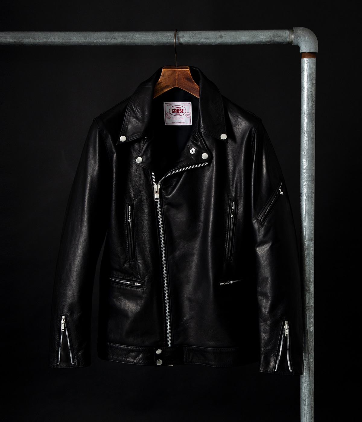 JAMES GROSE×EDIFICE別注 シングルライダース 36 ブラック JAMES GROSE×EDIFICE別注 シングルライダース 36 ブラック