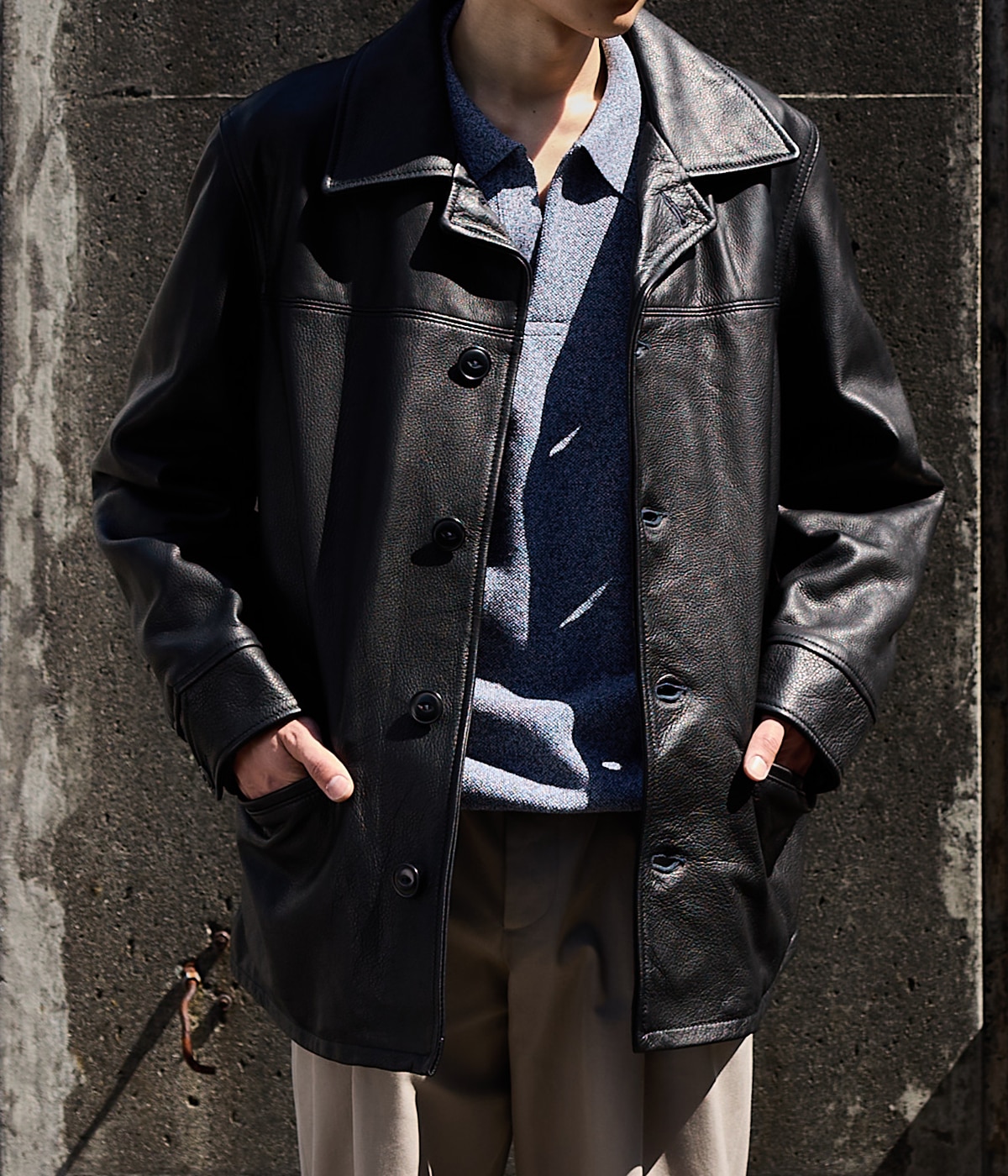 Schott ブラックレザーコート Schott N.Y.C ショット SCHOTT 140 メンズ レザー ダブル
