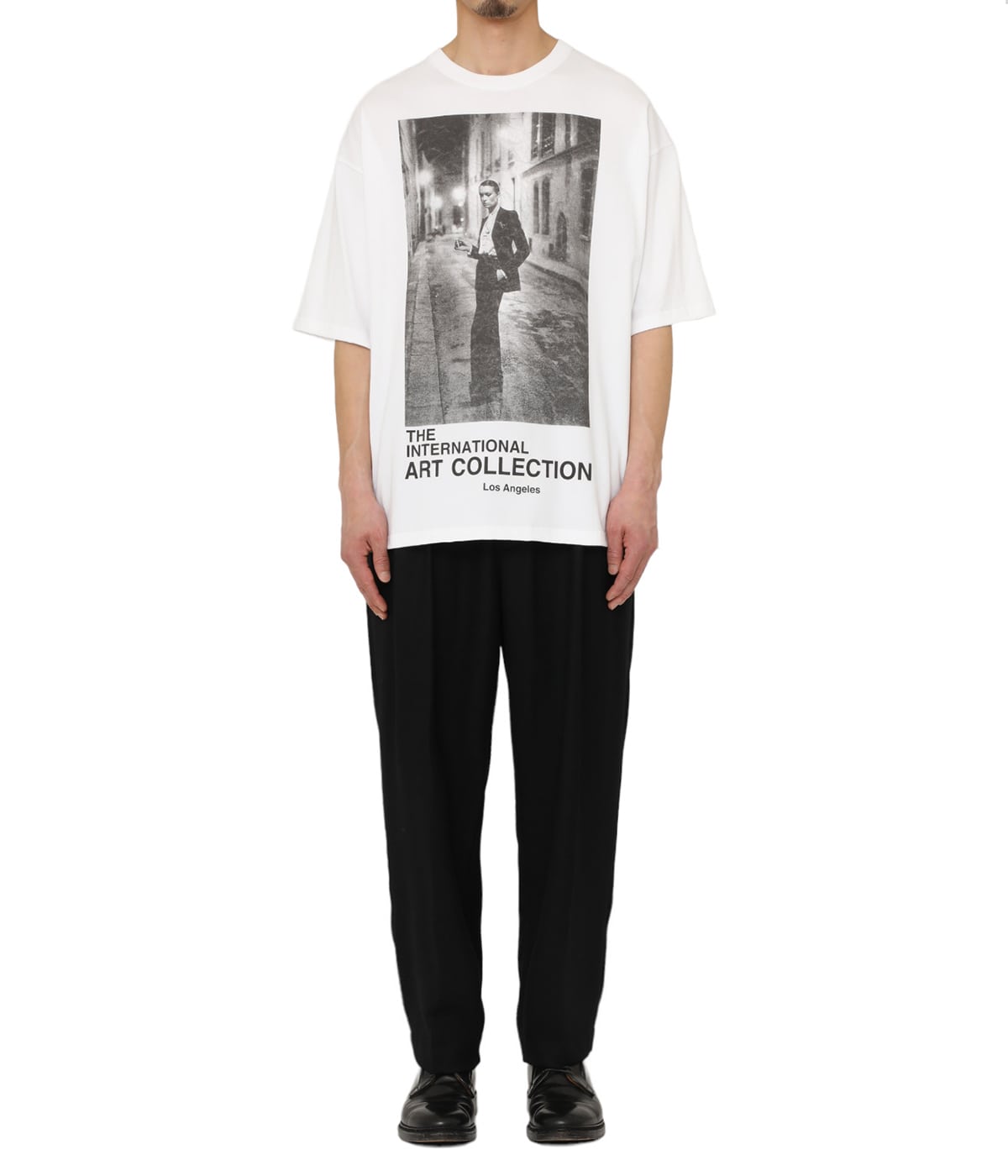 紳士に★Saint Laurent Tシャツ Natural＆Navy コットン100％ 紳士に☆Saint Laurent Tシャツ Natural＆Navy コットン100