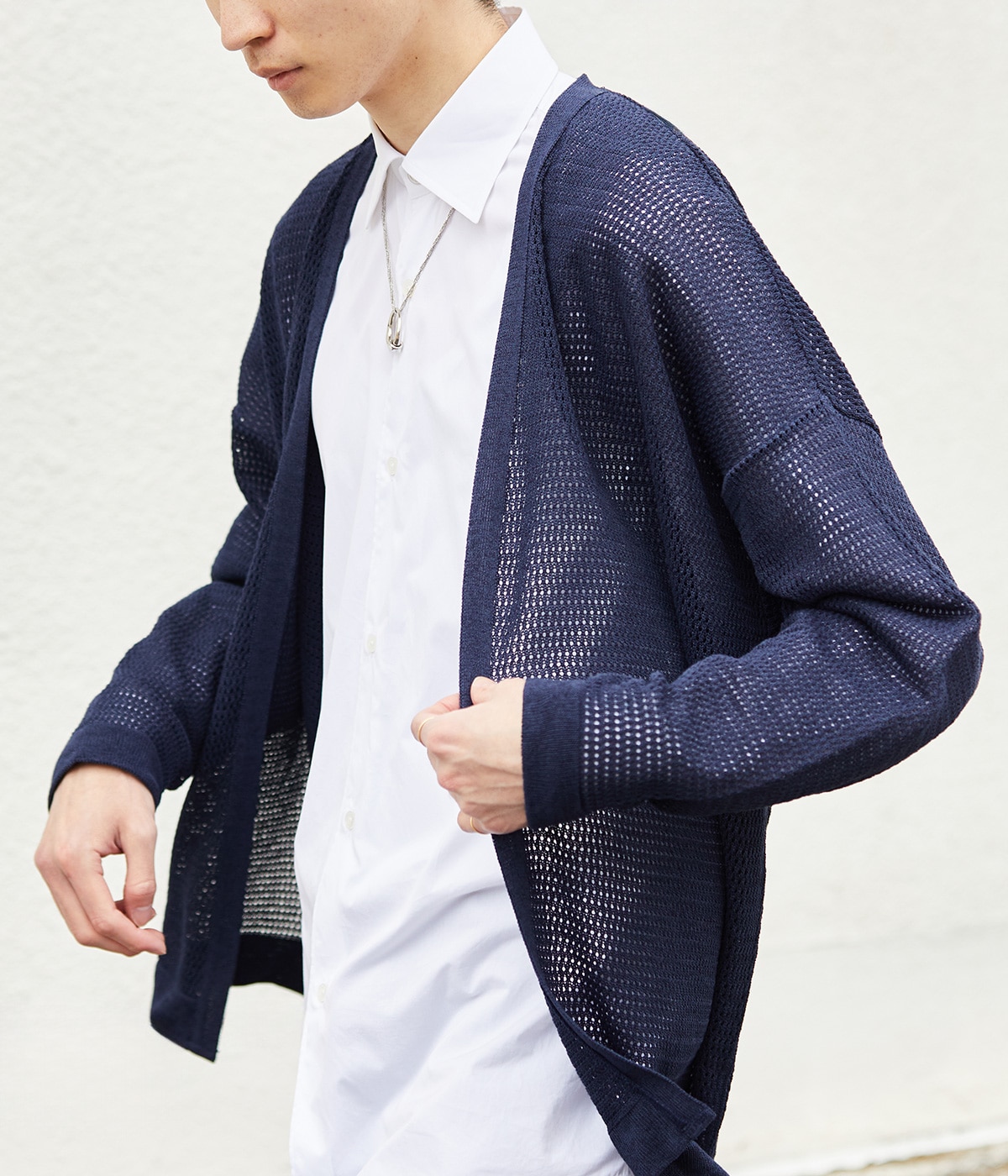 よよよさん専用【ONLY ARK】バトナー別注 NO COLLAR MESH 別注 NO COLLAR MESH CARDIGAN | BATONER(バトナー) / トップス
