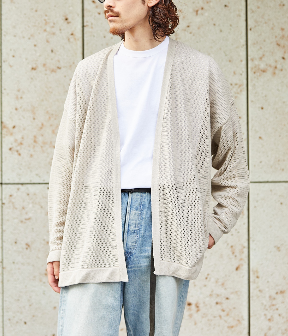 BATONER ONLY ARK 別注 ノーカラーメッシュカーディガン 別注 NO COLLAR MESH CARDIGAN | BATONER(バトナー) / トップス