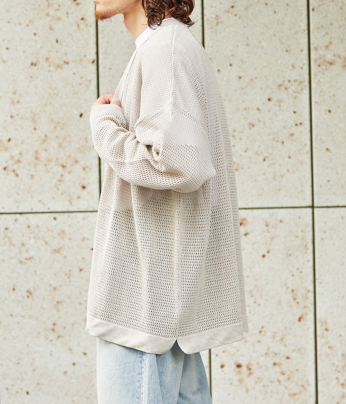 BATONER ONLY ARK 別注 ノーカラーメッシュカーディガン 別注 NO COLLAR MESH CARDIGAN | BATONER(バトナー) / トップス