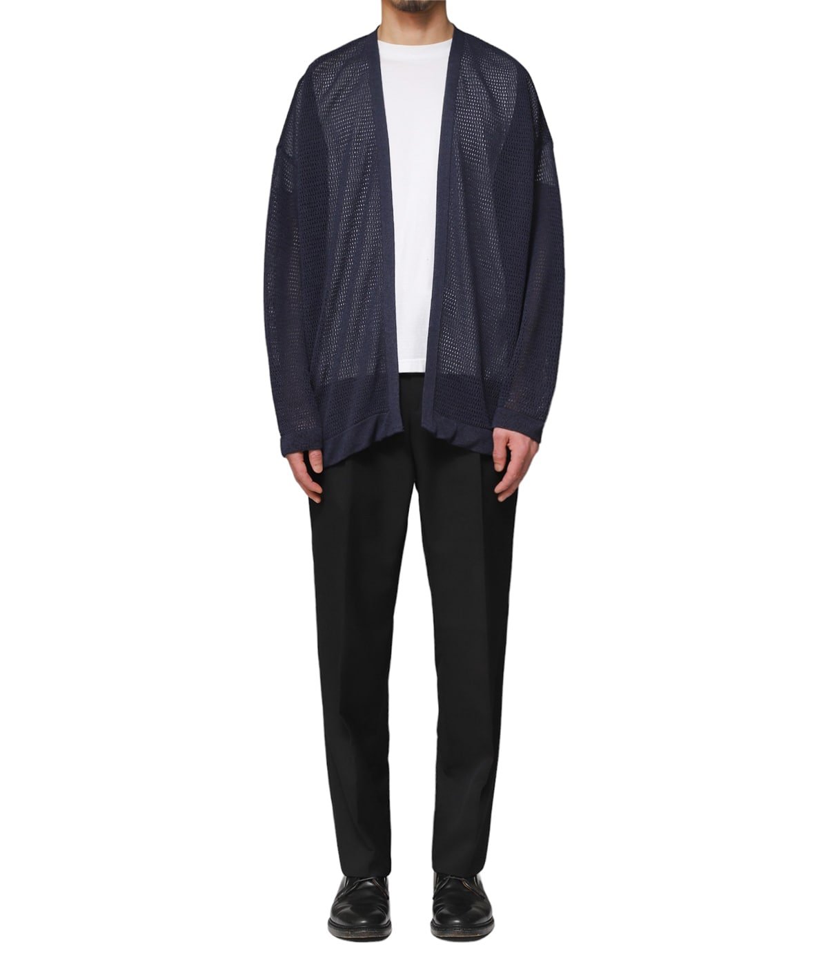 BATONER バトナー 黒 カーディガン リブ編み Women OX SUMMER KNIT CREW NECK CARDIGAN - BATONER｜ONLINE STORE