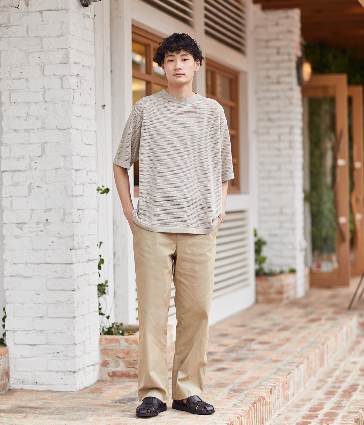 ‹BATONER for 6> linen knit short sleeve 別注 SUMMER KNIT CREW NECK SHORT SLEEVE | BATONER(バトナー