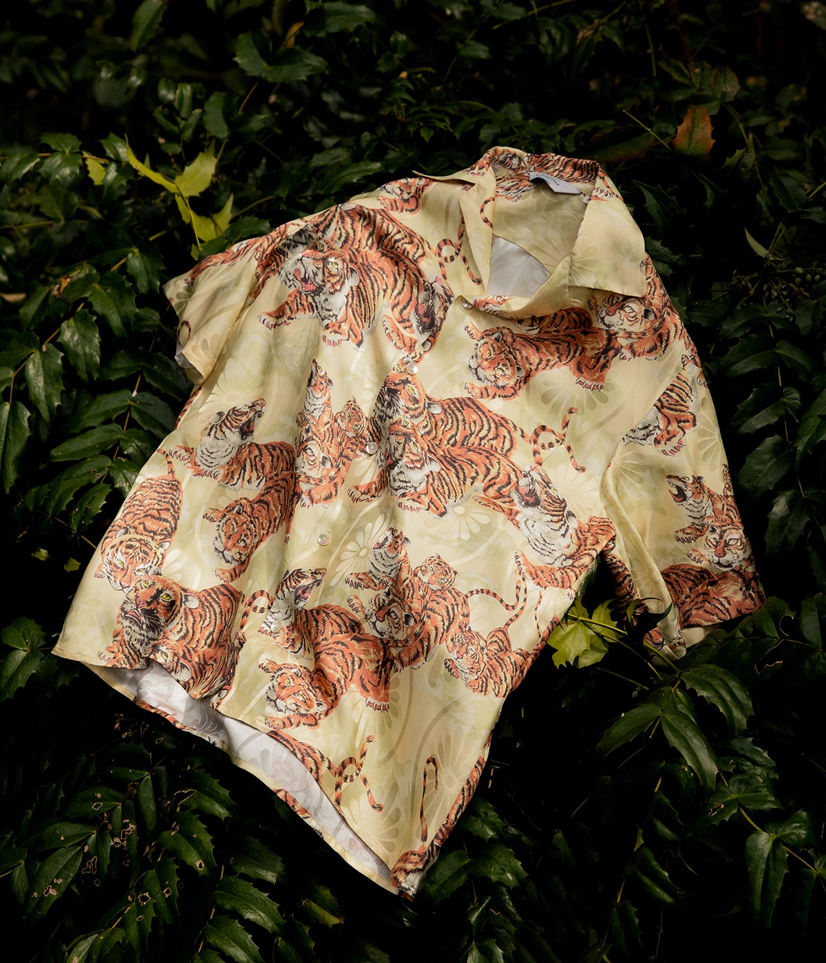 別注 SILK SHORT SLEEVE ALOHA SHIRT ONE HUNDRED TIGERS