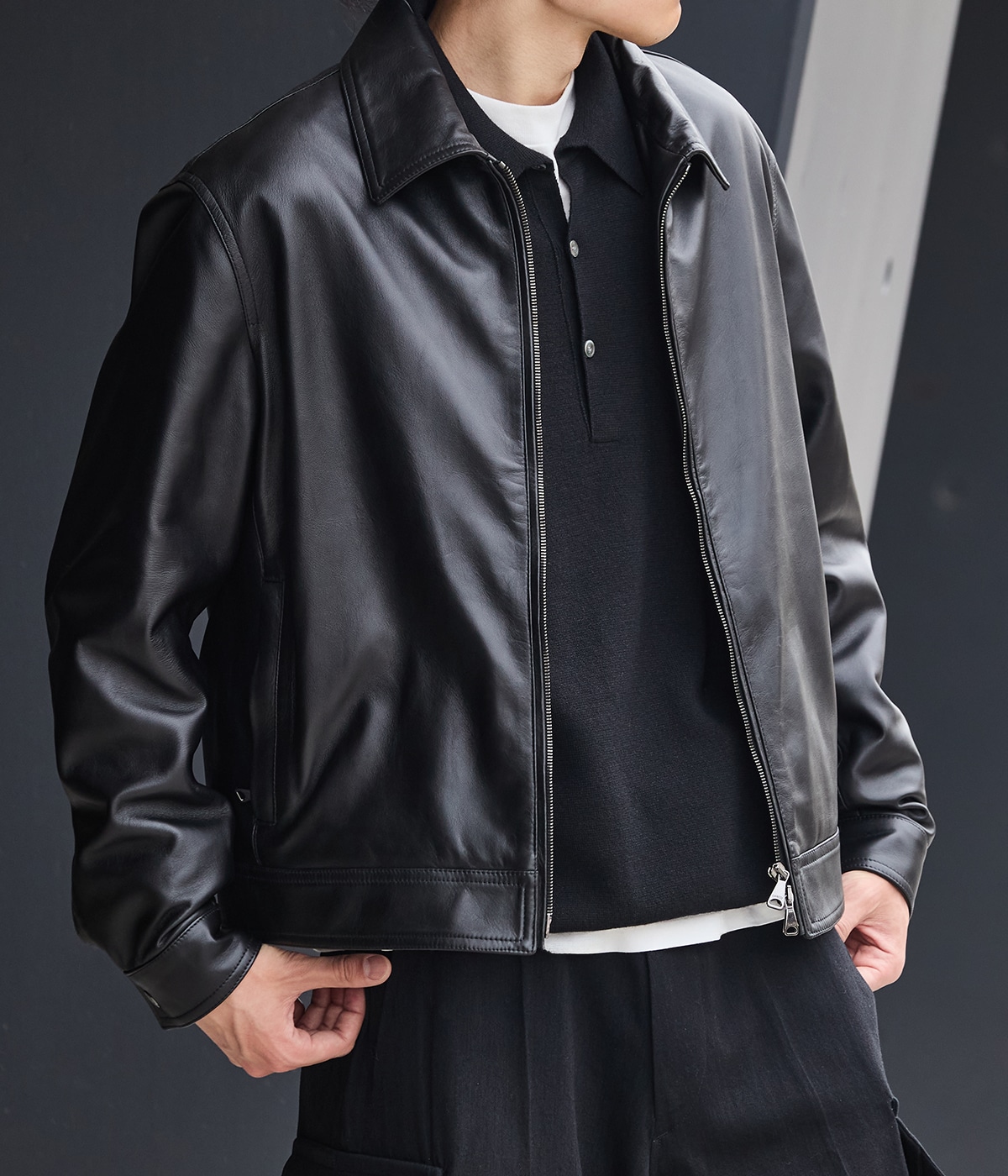 ANAYI ブラックレザージャケット 34 次世代のヴィンテージになりうる普遍的魅力。ADDICT CLOTHES
