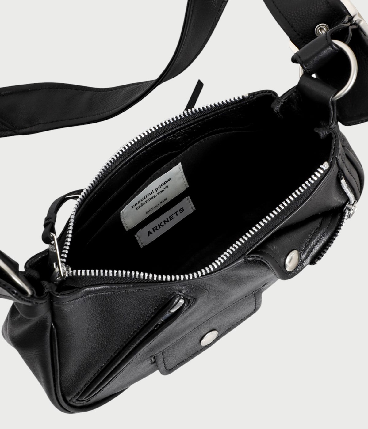 beautiful people　ライダー　ショルダーバッグ　黒　サコッシュ 別注 riders shoulder bag | beautiful people(ビューティフル