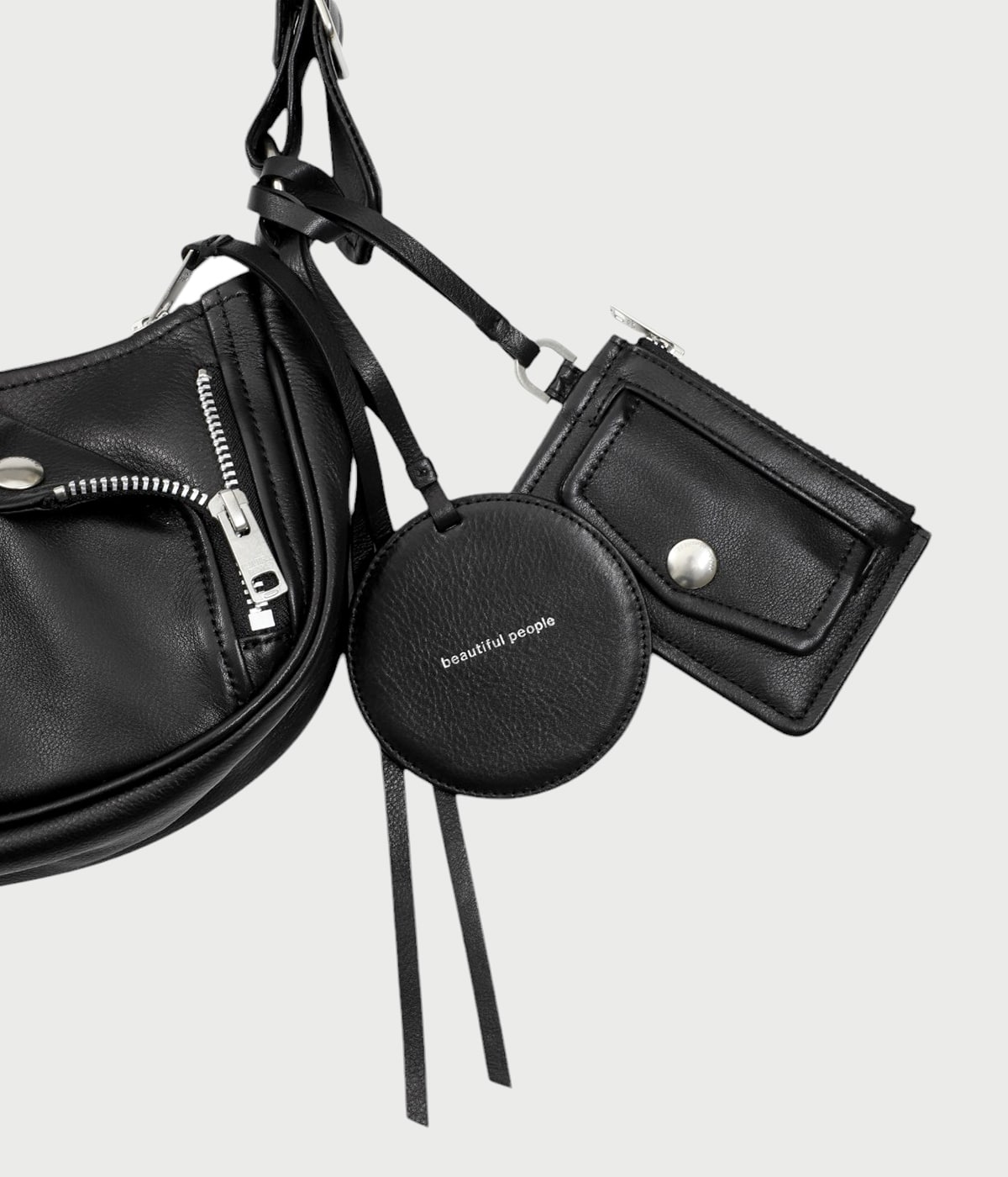 beautiful people　ライダー　ショルダーバッグ　黒　サコッシュ 別注 riders shoulder bag | beautiful people(ビューティフル