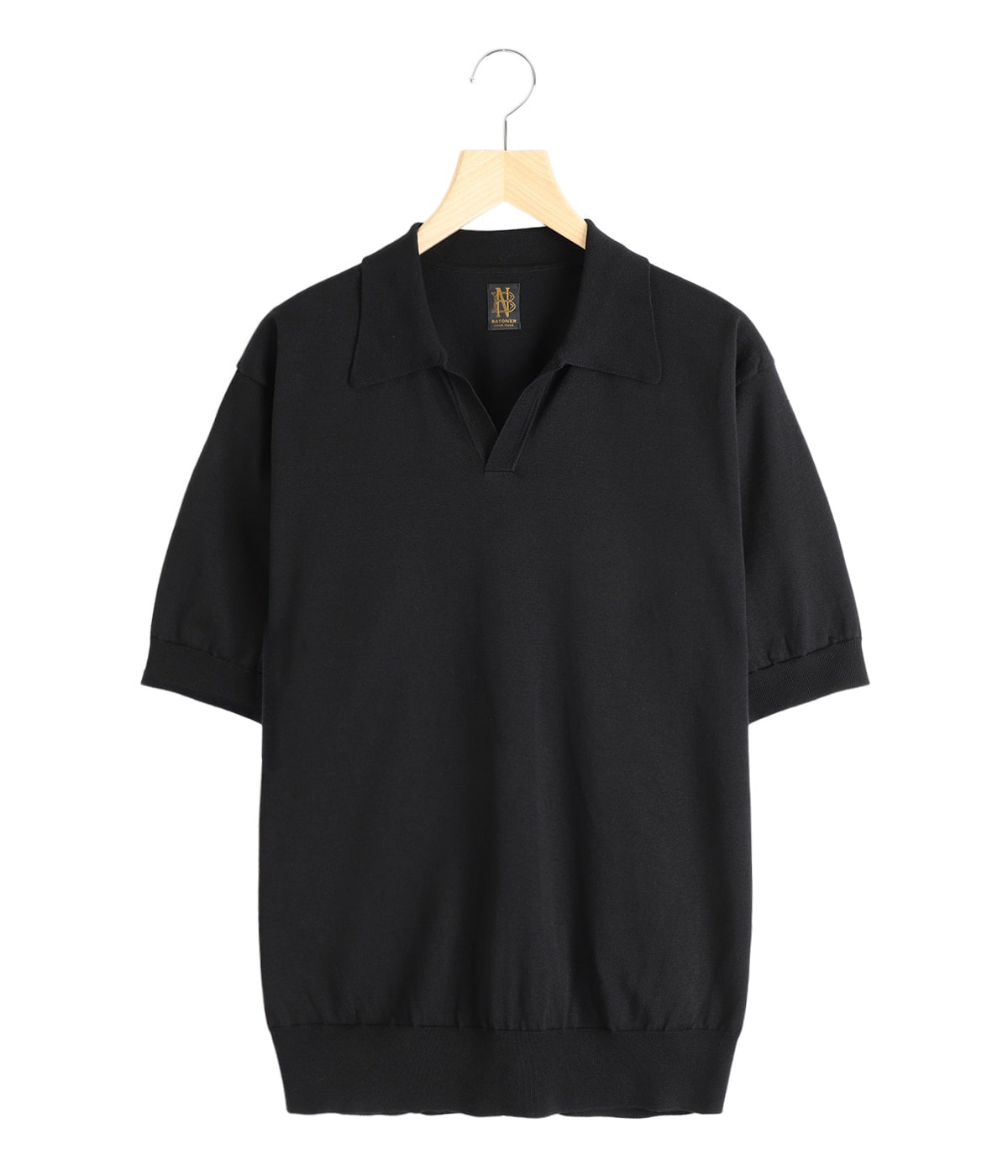 【美品】BATONER/バトナー スキッパーポロ サイズ3 ネイビー バトナー BATONER シルク ポロスキッパー SILK POLO SKIPPER (BN