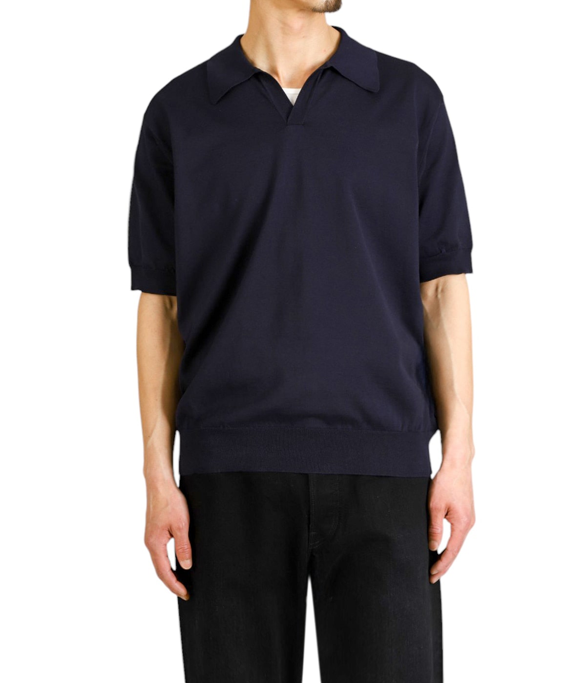 【美品】BATONER/バトナー スキッパーポロ サイズ3 ネイビー 別注 THE SEAISLAND COTTON SKIPPER POLO S/S | BATONER